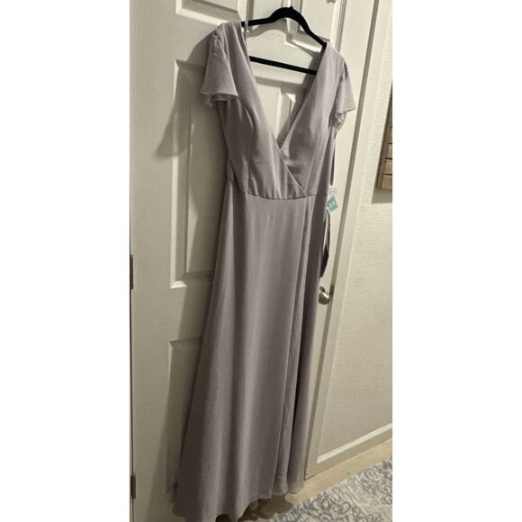 NWT‎ MoriLee Madeline Gardner Bridesmaid Dress 21640 in Silver 16 Plus Mother - Picture 3 of 8